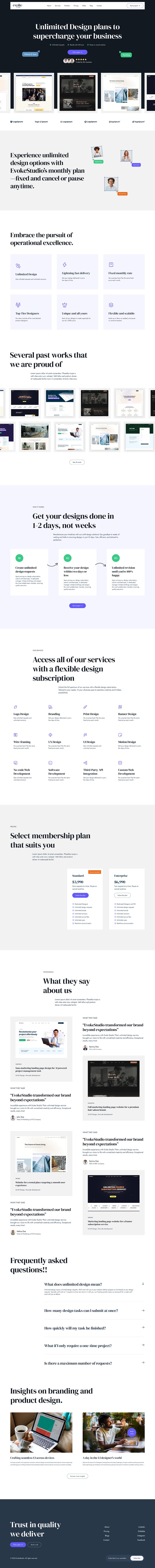 Studios & stores website by Incomery